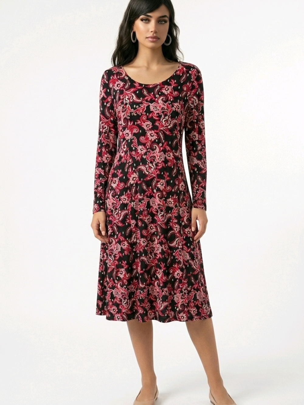 Allison Brittney Dress  Size Medium Elegant Floral Paisley Print
